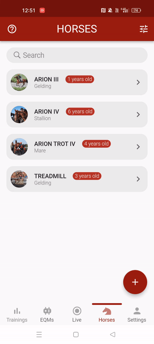 How to delete a horse or a training?